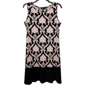 Ronni Nicole Sleeveless Dress Damask Pink Black Medium